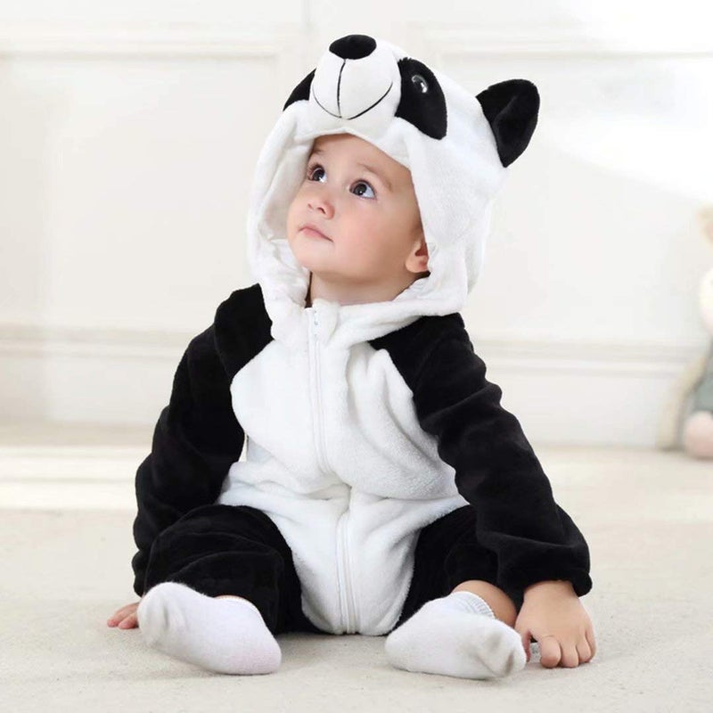 OLLULL Baby Panda Costumes Unisex Toddler Outfit Halloween Dress Up Romper 6-12 Months - Image 2